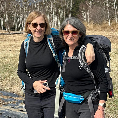 Kumano Camino guides Alison and Carolyn ready for a walking tour in Japan